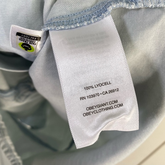 Obey Light Blue Denim Shorts Romper - Picture 6 of 6